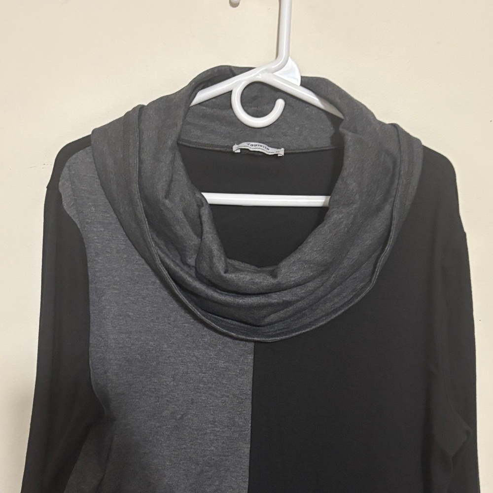 Two-Tone Gray and Black Women's Shirt.